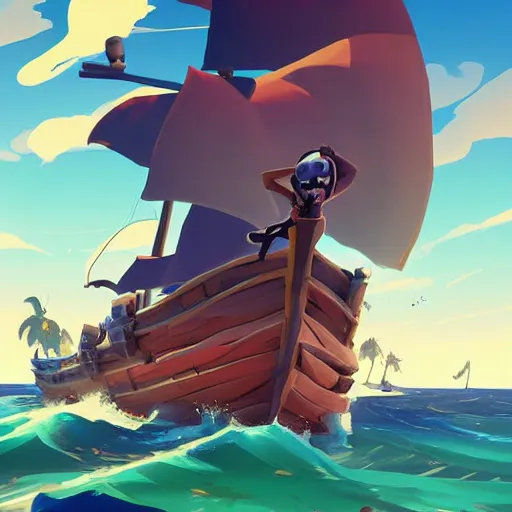 Image similar to painting treasure on sea of thieves game smooth median photoshop filter cutout vector, behance hd by jesper ejsing, by rhads, makoto shinkai and lois van baarle, ilya kuvshinov, rossdraws global illumination