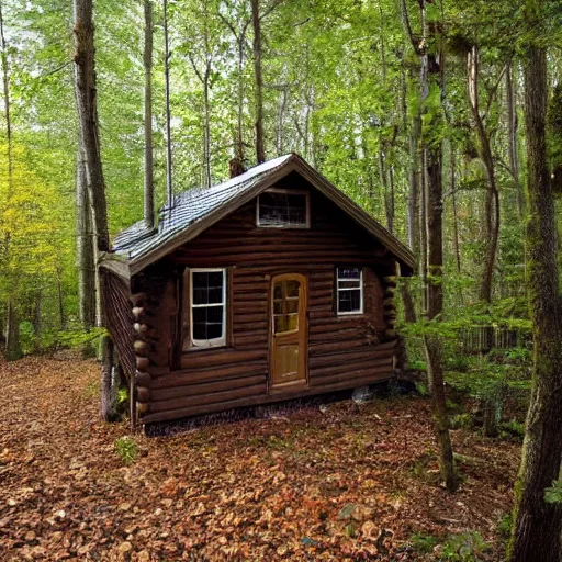 Prompt: a cabin in the forest