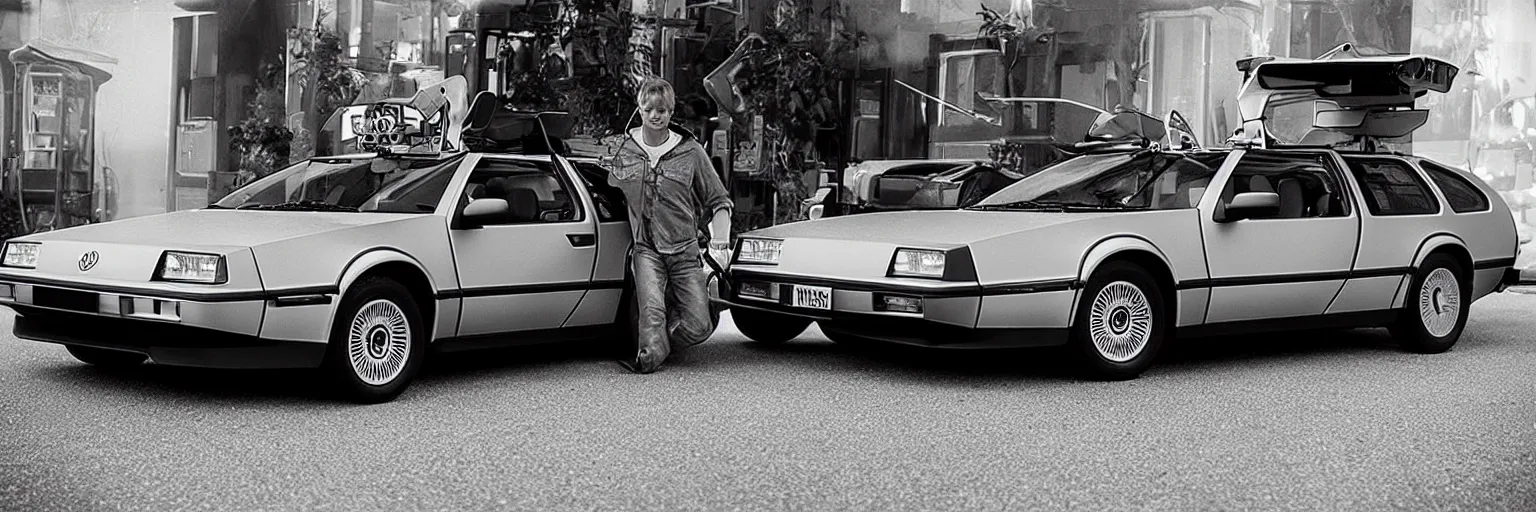 Prompt: Volkswagen sedan edition from “DeLorean”, from “Back to the future”