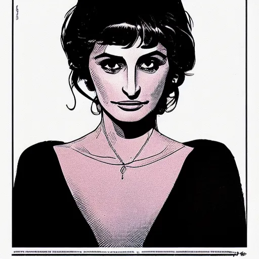 Image similar to “ penelope cruz retro minimalist portrait by jean giraud, moebius starwatcher comic, 8 k ”