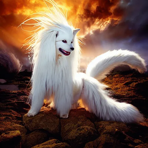 Image similar to national geographic professional photo of ninetales, award winning