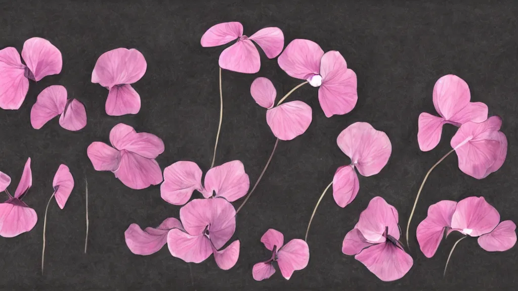 Image similar to photorealism unacceptable inky cyclamen