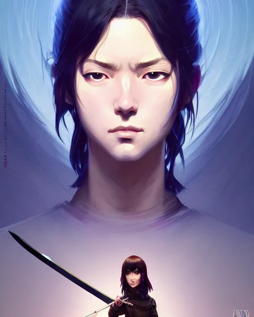 Image similar to portrait of four handed swordsman | | very very fantasy!!!, fine - face, audrey plaza, realistic shaded perfect face, fine details. anime. realistic shaded beautiful lighting poster by ilya kuvshinov katsuhiro otomo ghost - in - the - shell, magali villeneuve, artgerm, jeremy lipkin and michael garmash and rob rey