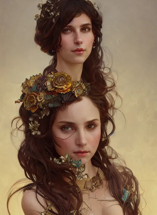 Prompt: a portrait of a woman that is a representation of argentinian culture, buenos aires, fantasy, intricate, highly detailed, digital painting, artstation, concept art, smooth, sharp focus, illustration, art by artgerm and greg rutkowski and alphonse mucha