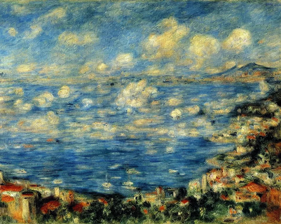 Image similar to the bay of naples by renoir.