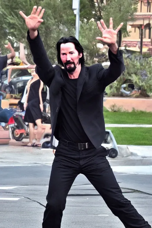 Image similar to Keanu Reeves TikTok dance