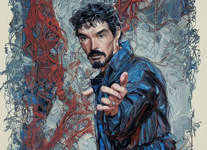 Image similar to a highly detailed corrupt portrait of stephen strange, james gurney, james jean