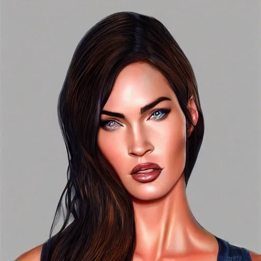 Prompt: megan fox closeup of face. licking lips. hyperrealistic portrait, photo realistic, poster, artstation, volumetric lighting, digital art, very detailed face by magali villeneuve