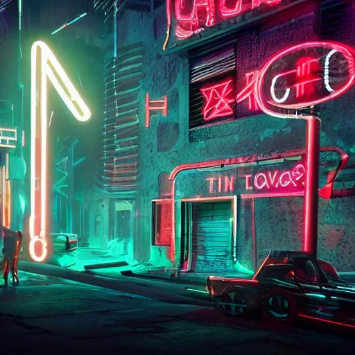 Image similar to shaman cyberpunk, shaman totems, shaman symbols, shaman architecture, neon billboards, neon lights, photorealistic, vfx, elegant, ultra sharp lines, 4 k, unreal engine 5, octane render, extreme contrast