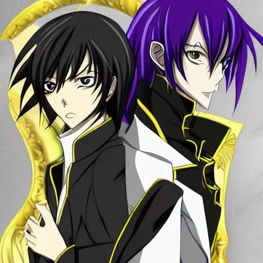 Prompt: Code Geass Lelouch wearing a suit