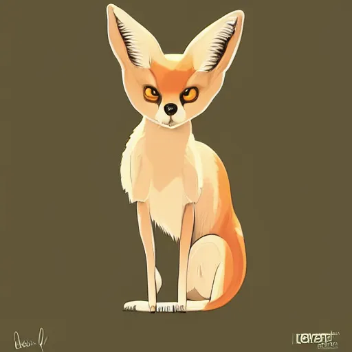 Image similar to fennec fox, clean cel shaded vector art. shutterstock. behance hd by lois van baarle, artgerm, helen huang, by makoto shinkai and ilya kuvshinov, rossdraws, illustration, foolish