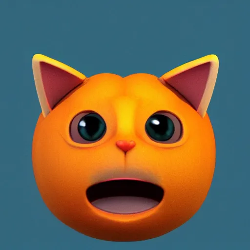 Prompt: Blender render of funny 3D cat in shape of mango fruit