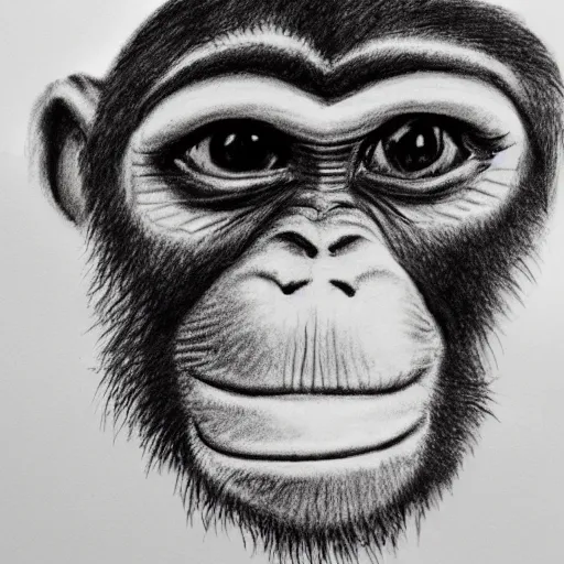 Image similar to a poorly drawn monkey, detailed shading,