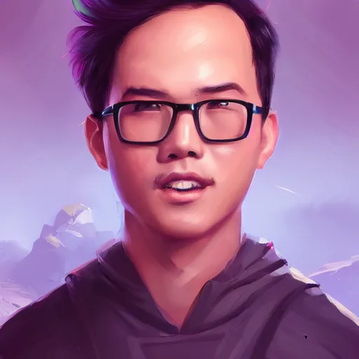 Prompt: portrait of twitch streamer disguisedtoast, matte painting by ross tran, artstation
