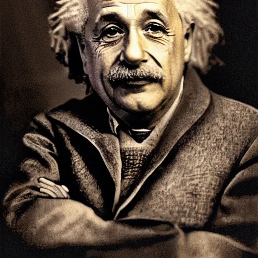 Prompt: king einstein portrait