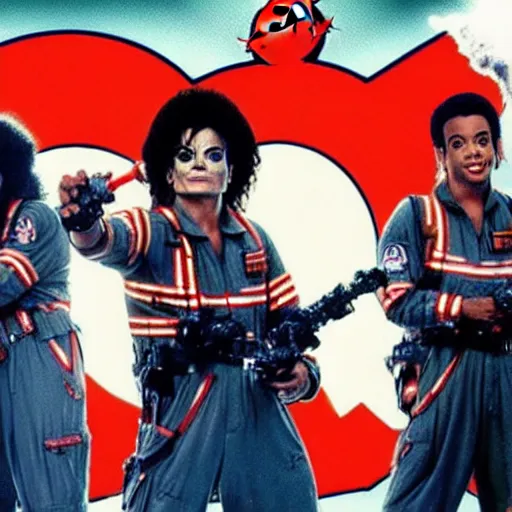 Prompt: stunning awe inspiring michael jackson as a ghostbuster in the movie ghostbusters, movie still 8 k hdr atmospheric lighting