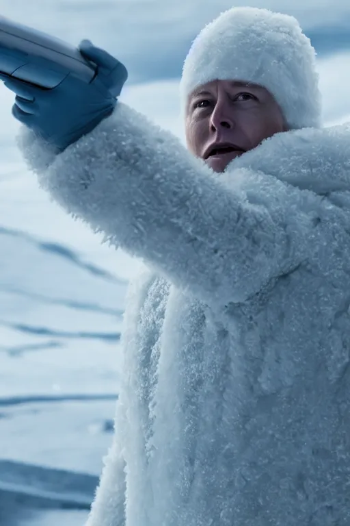 Image similar to 4 k film still, elon musk as iceman, 2 6 mm