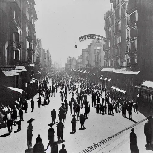 Prompt: barcelona in 1 9 1 2, la rambla