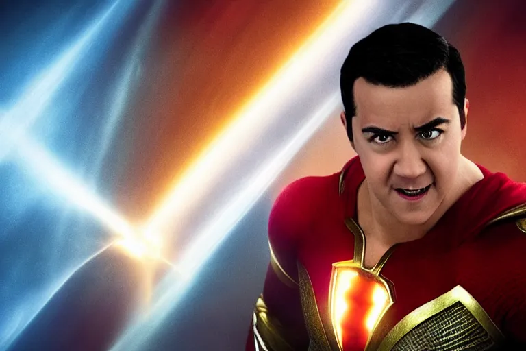 Image similar to david f. sandberg as shazam from shazam ( 2 0 1 9 ), cinematography