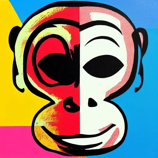 Image similar to a pop art painting of a monkey