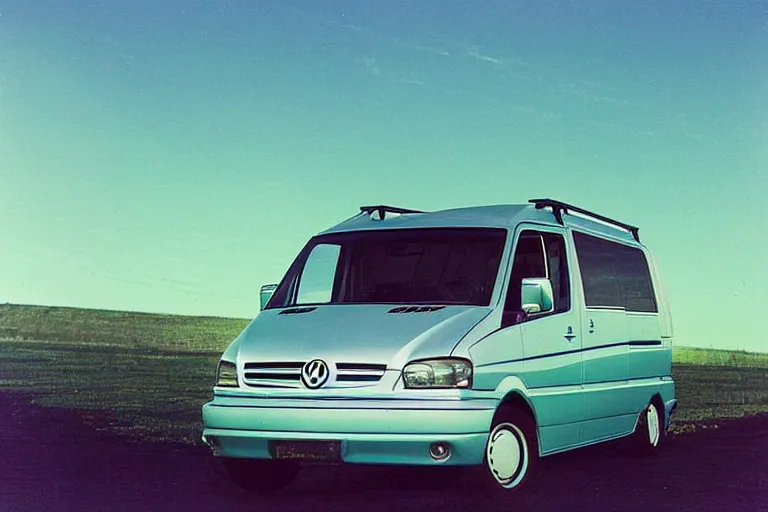 Prompt: futuristic concept volkswagen van mercedes ( ( sprinter ) ), ektachrome photograph, volumetric lighting, f 8 aperture, cinematic eastman 5 3 8 4 film