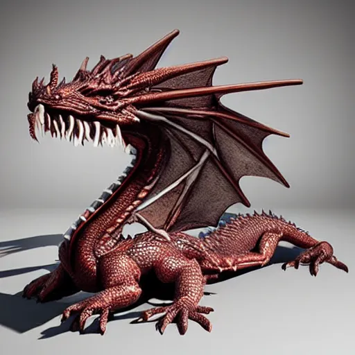 Image similar to “fire breathing dragon made from clay, detailed, unreal engine”