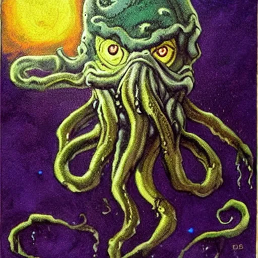 Prompt: Cthulhu by Bob Ross