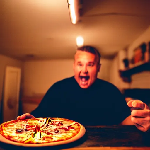 gopro footage of a middle aged man eating a slice of | Stable Diffusion ...