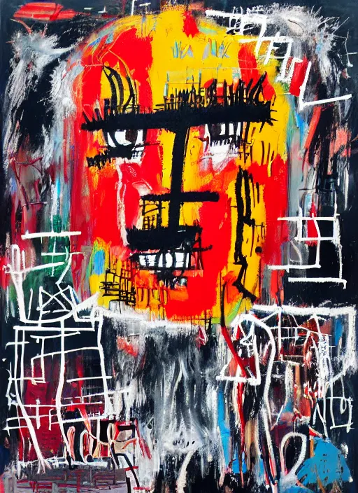 Image similar to love war and apocalypse, street art, jean - michel basquiat