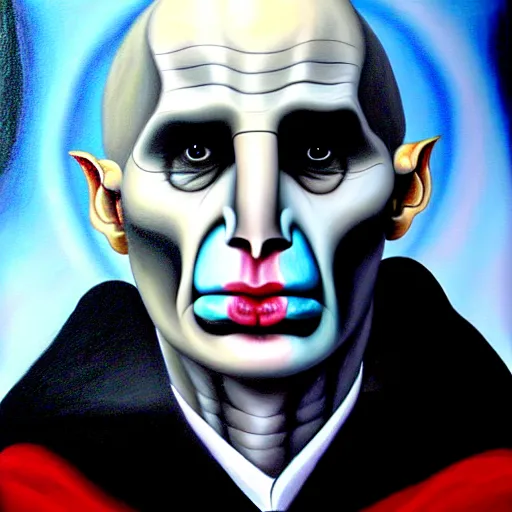 Prompt: voldemort flat nose artgem highly detailed oil on canvas