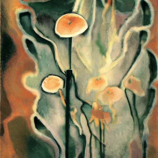 Image similar to The experimental art is a beautiful and haunting work of art of a series of images that capture the delicate beauty of a flower in the process of decaying. The colors are muted and the overall effect is one of great sadness. warm light by Karl Schmidt-Rottluff, by Olivier Bonhomme, by Rodney Matthews organic