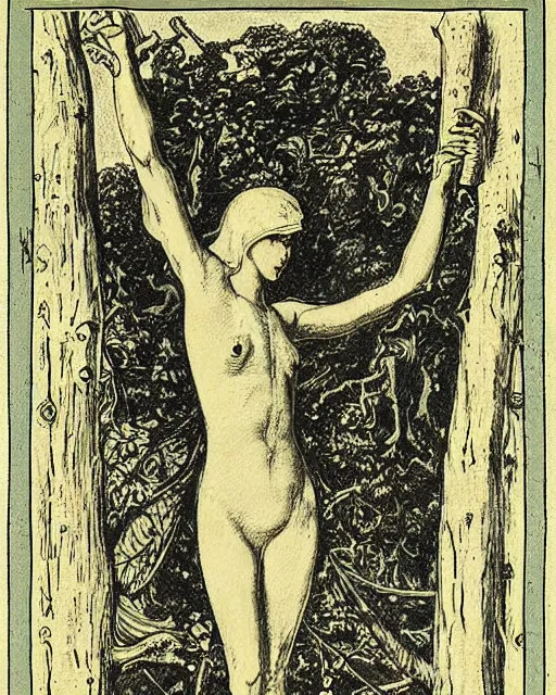 Prompt: “ a print of the strength tarot card by max klinger, extremely detailed ”