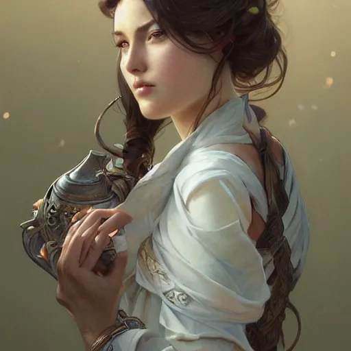 Image similar to realistic illustration, thanks, intricate, elegant, highly detailed, digital painting, artstation, concept art, smooth, sharp focus, illustration, art by artgerm and greg rutkowski and alphonse mucha