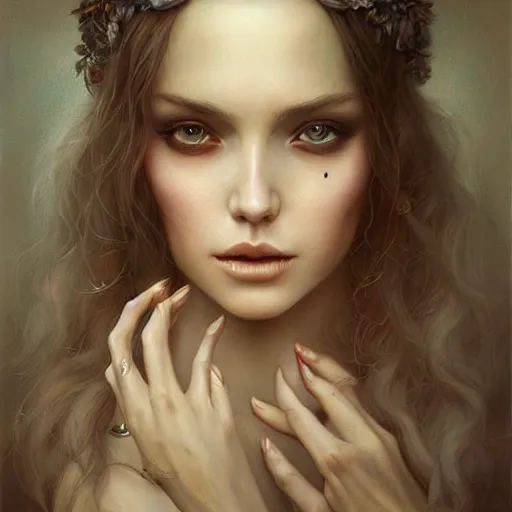 Prompt: a painting of a beautiful women with long hair, a detailed painting by tom bagshaw, featured on cgsociety, fantasy art, detailed painting, deviantart, deviantart hd