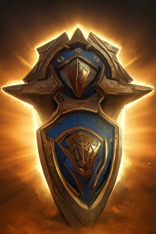 Image similar to shield fantasy epic legends game icon stylized digital illustration radiating a glowing aura global illumination ray tracing hdr fanart arstation by ian pesty and katarzyna da „ bek - chmiel