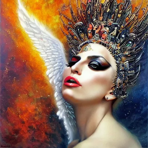 Prompt: lady gaga as the goddess of love, by karol bak