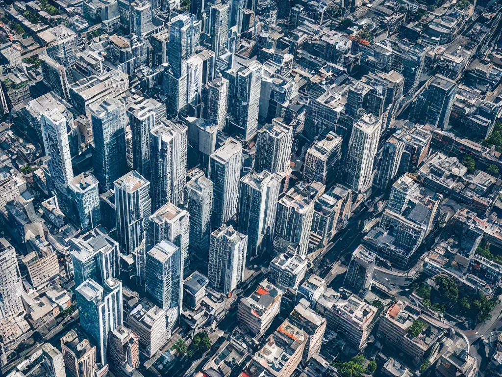 Image similar to drone view of a city with a large road through, Brutalist architecture,sharp focus,telephoto lens,digital art,Neil Blevins 4k