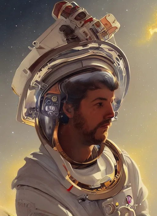 Prompt: portrait of zeus as an astronaut, full length, intricate, elegant, highly detailed, digital painting, artstation, concept art, smooth, sharp focus, illustration, art by artgerm and greg rutkowski and alphonse mucha