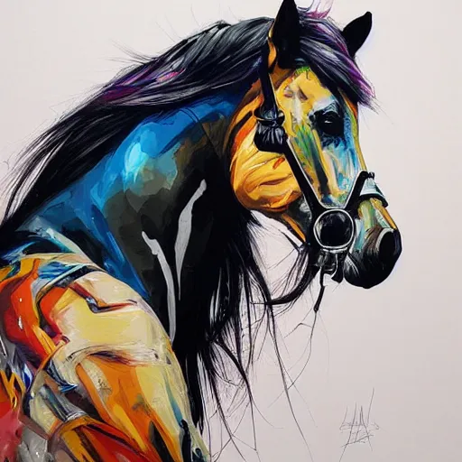 Image similar to beautiful horse by sandra chevrier, artstation, hd