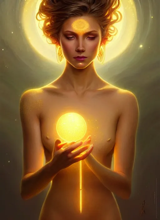 Image similar to a beautiful cinematic female sand goddess, glow golden tatto, galatic shamen with Quantum energy fantasy, fantasy magic, undercut hairstyle, dark light night, intricate, elegant, sharp focus, illustration, highly detailed, digital painting, concept art, matte, art by WLOP and Artgerm and Greg Rutkowski and Alphonse Mucha, masterpiece