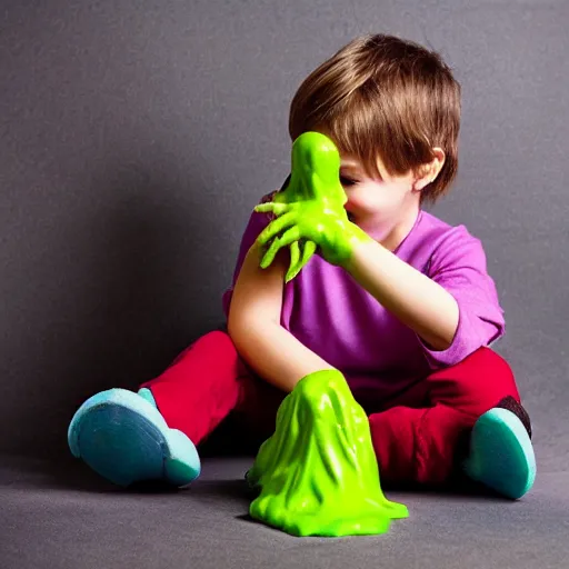 Image similar to slime monster, realistic, toy commercial photo