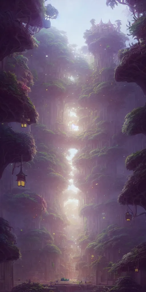 Prompt: a city built on a giant tree, unreal engine, fantasy art by greg, loish, rhads, ferdinand knab, makoto shinkai and lois van baarle, ilya kuvshinov, rossdraws, tom bagshaw, global illumination, radiant light, detailed and intricate environment