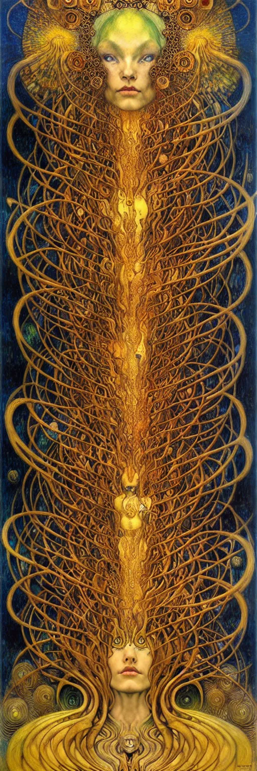 Image similar to Divine Chaos Engine by Karol Bak, Jean Delville, William Blake, Gustav Klimt, and Vincent Van Gogh, symbolist, visionary