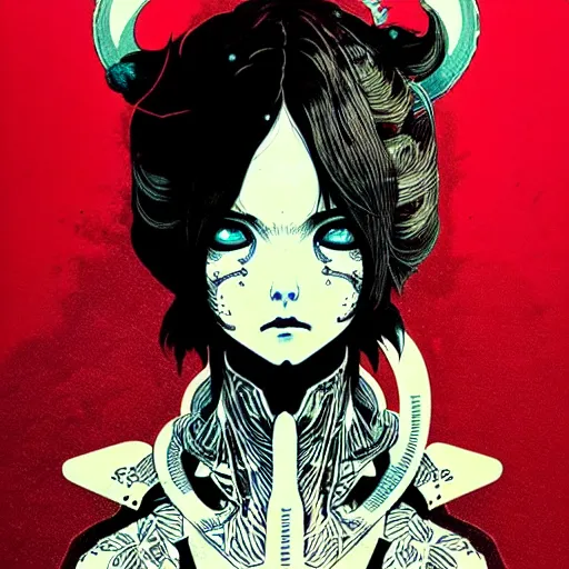 Image similar to portrait soft light, by killian eng and joe fenton and conrad roset, inspired by akira anime, etching, fine, sharp high detail, screen print,