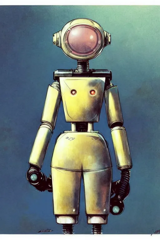 Prompt: ( ( ( ( ( 1 9 5 0 s retro future robot android 1 9 8 0 s robot. muted colors. ) ) ) ) ) by jean - baptiste monge!!!!!!!!!!!!!!!!!!!!!!!!!!!!!!