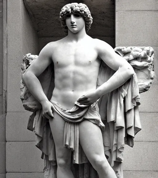 Prompt: photograph of antinous, time travel,