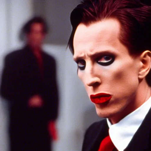 Prompt: Marylin Manson in American Psycho (1999)