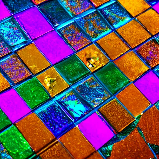 Image similar to Mosaic of iridescent colors | Patches of Iridescent Squares | 4k HDR