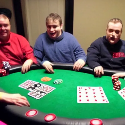 Image similar to down syndrome man winning at poker