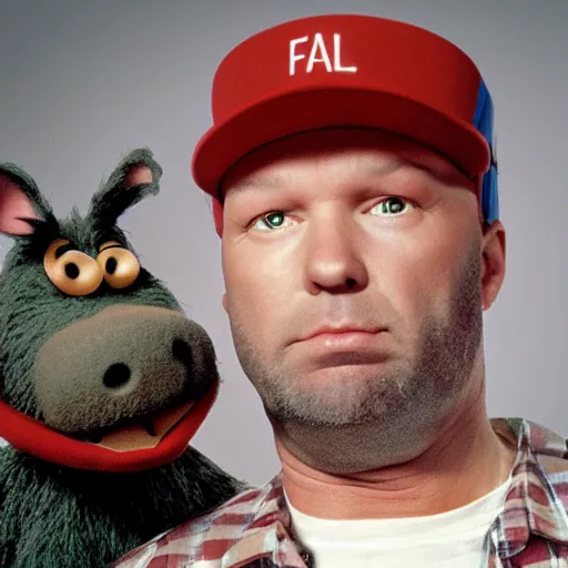 Image similar to fred durst starring as alf tv series, tv still, 8 k